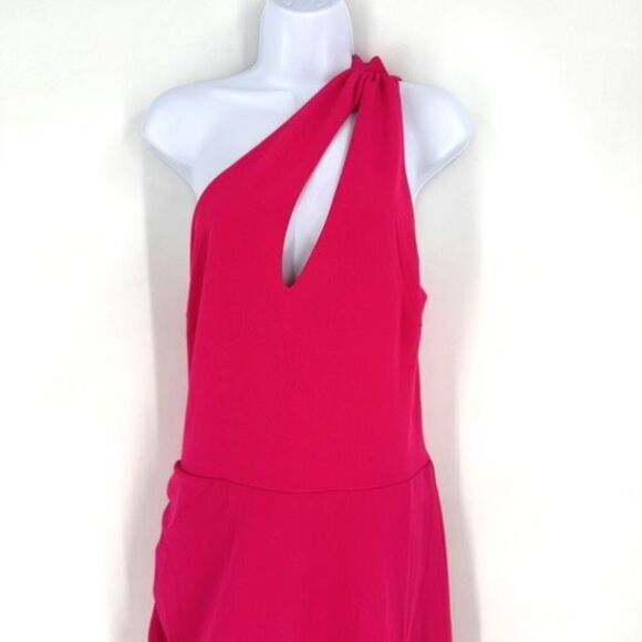 NWT RACHEL Rachel Roy One Shoulder Dress Pink Sizzle XL Elegant Party Cocktail - Picture 3 of 12